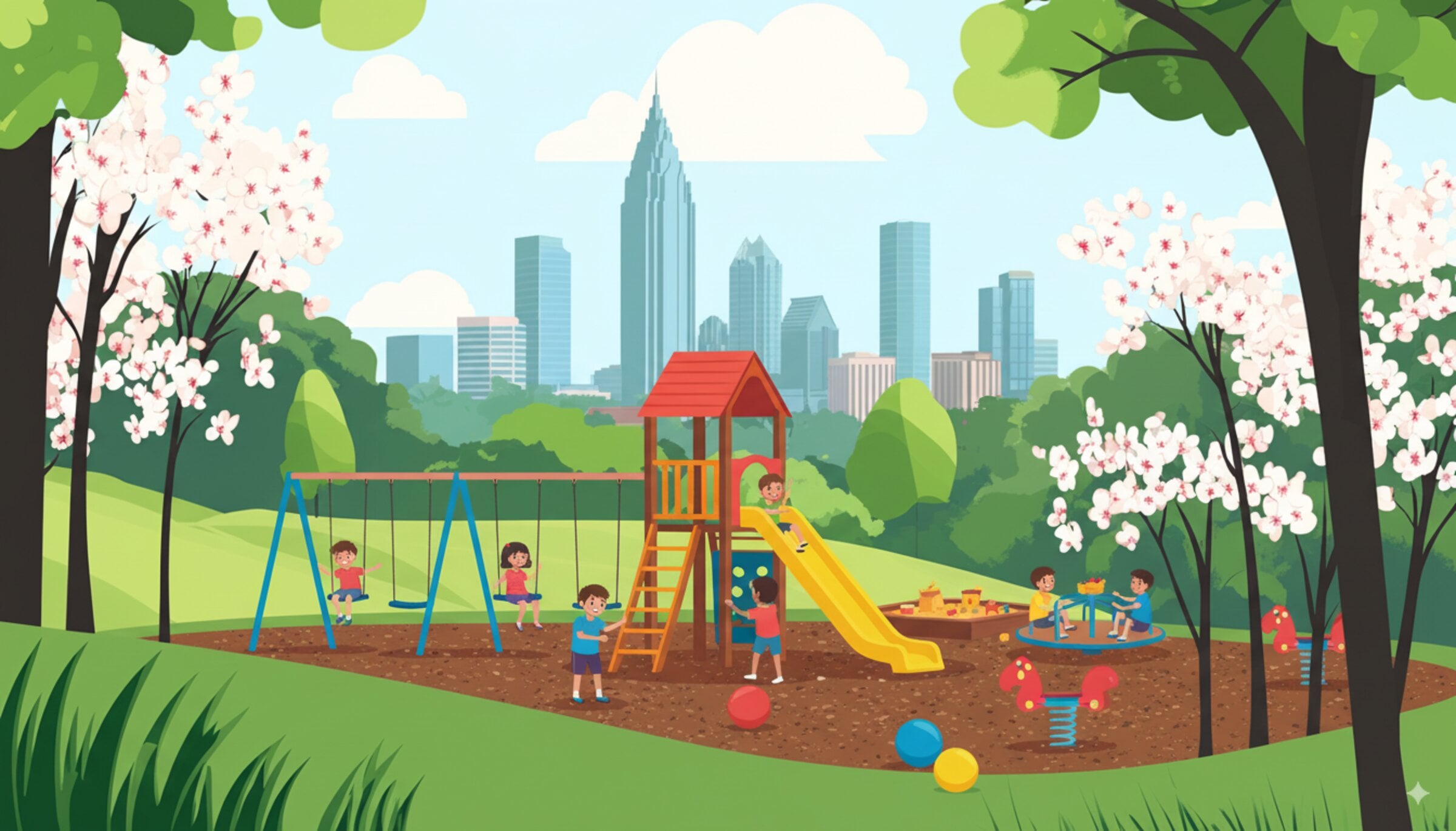 Children playing at playground